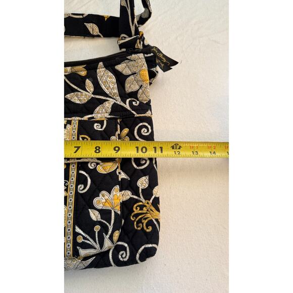 Vera Bradley Floral Black/White/Yellow Shoulder Bag - Picture 4 of 6